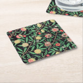 Vier fruit, William Morris Vierkante Kartonnen Onderzetter (Schuin)