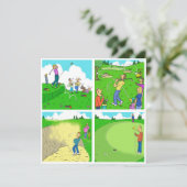 Vier Funny Golfer Cartoons (Staand voorkant)