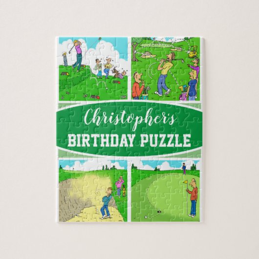 Vier Funny Golfer Cartoons Legpuzzel (Verticaal)