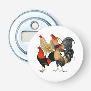 Vier Gamecocks Button Flesopener