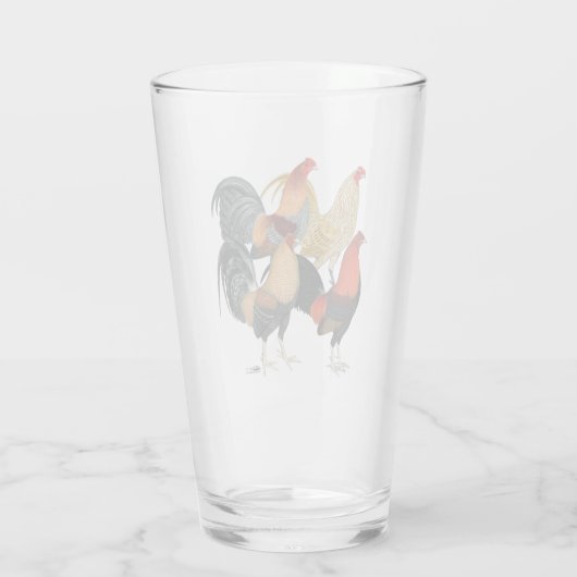 Vier Gamecocks Glas (Achterkant)