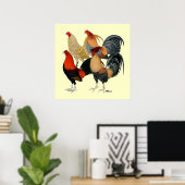 Vier Gamecocks Poster (Thuiskantoor)