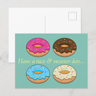 Vier geassorteerde donuts patroon | personaliseren feestdagenkaart