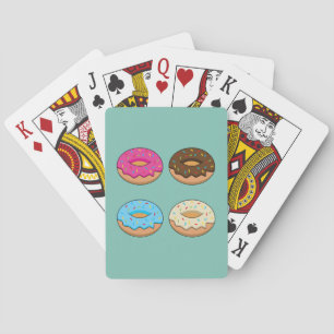 Vier geassorteerde donuts patroon pokerkaarten