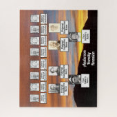 Vier generaties stamboom op Oranje zonsondergang f Legpuzzel (Verticaal)