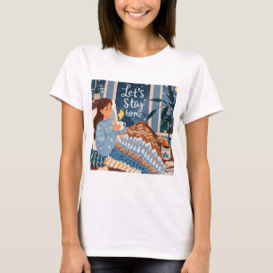 Vier gezellige nachten gebreide deken t-shirt