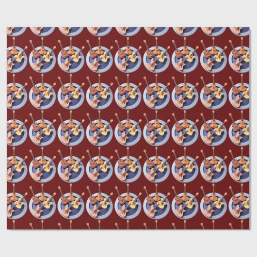 Vier gitaren cadeaupapier (Vlak)