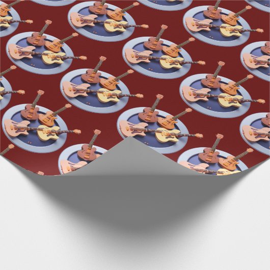 Vier gitaren cadeaupapier (Hoek)