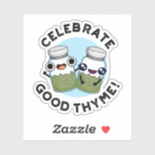 Vier goede tijm grappig voedsel kruiden woordspeli sticker (Vel)