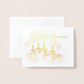 Vier goudkaarsen voor kerst folie kaarten (Voorkant met envelop)