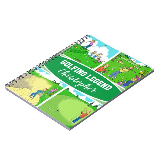 Vier grappige golfterreinen notitieboek (Linkerzijde)
