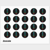 Vier Groovy Buttonnen Blue Cat Fun Halloween Custo Ronde Sticker (Vel)