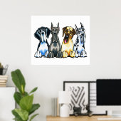 Vier Grote Denen Poster (Thuiskantoor)