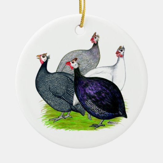 Vier Guineas Keramisch Ornament (Voorkant)