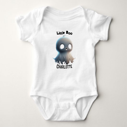 Vier Halloween met Schattige 'Little Boo' Romper (Voorkant)