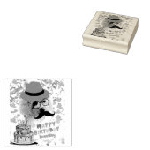 Vier Happy Birthday Poedel Rubber Stamp Rubberstempel (Gestempeld)