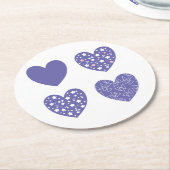 Vier hart ronde kartonnen onderzetter (Gebogen)