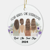 VIER HARTEN, ÉÉN ZUSTERSCHAP KERAMISCH ORNAMENT (Links)