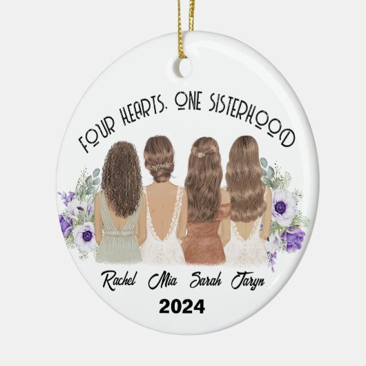 VIER HARTEN, ÉÉN ZUSTERSCHAP KERAMISCH ORNAMENT (Links)