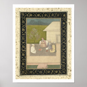 Vier heilige moslimmannen in meditatie buiten poster