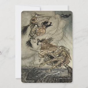 Vier heksen "Op de schoorsteen" van Arthur Rackam Kaart