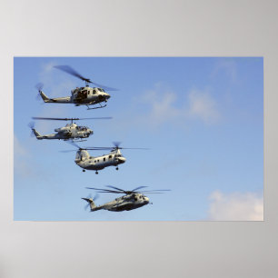 Vier helikopters poster
