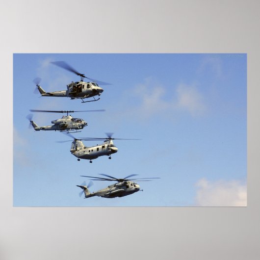 Vier helikopters poster (Voorkant)