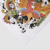 vier hemeldieren tissuepapier (Detail)