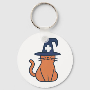 Vier Herfst met een Feline Twist - One Spooky Nu Sleutelhanger