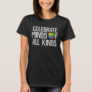 Vier Hersenen Van Allerlei Soort Autisme Bewustzij T-shirt