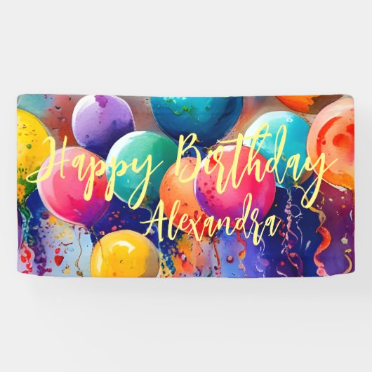 Vier het! Aangepaste tekst bij elke gelegenheid Spandoek (Horizontaal)