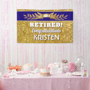 Vier het! Aangepaste verjaardagsbanner voor pensio Spandoek