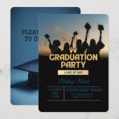 Vier het Afstudeerder! Custom Graduation Party Kaart (Voorkant / Achterkant)