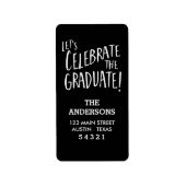 Vier het Afstuderen verticale adreslabel Etiket (Voorkant)