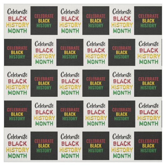 Vier het Black History Month Checkerboard-effect Stof (Swatch)