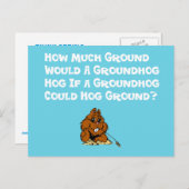 Vier het Briefkaart van de Dag Groundhog (Voorkant / Achterkant)