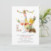 Vier het Feestdagen cocktailfeest Kaart (Staand voorkant)