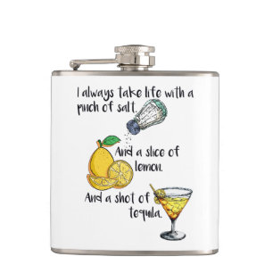 Vier het leven, grappige uitspraken cadeau heupfles