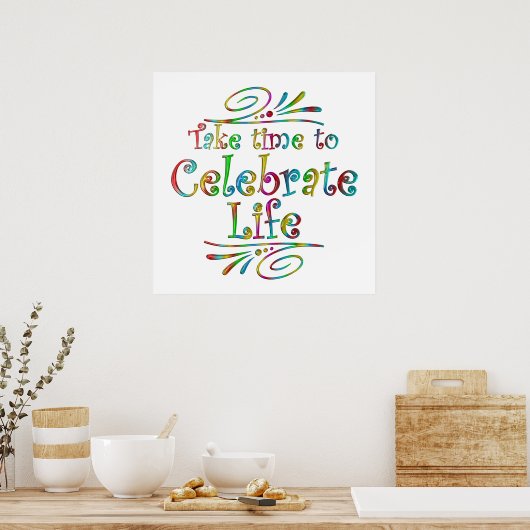 Vier het Leven Poster (Keuken)