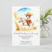 Vier het Little Cowboy Baby shower Kaart (Staand voorkant)