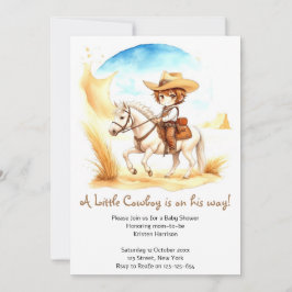 Vier het Little Cowboy Baby shower Kaart