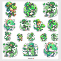 Vier het met de stijl van St. Patrick's Day Dinosa