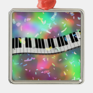 Vier het met Muziek Metalen Ornament