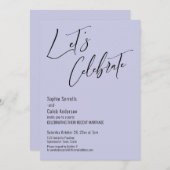 Vier het met ons! Moderne Lavendel Ontvangst Kaart (Voorkant / Achterkant)