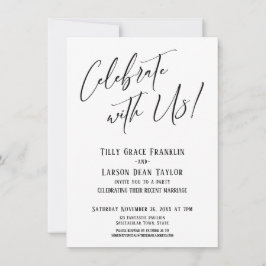 Vier het met ons! Modieus Ellegante Trouwfeest Kaart