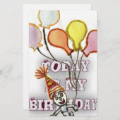 Vier het met onze speelse verjaardagsgroet Happy Briefpapier (Voorkant / Achterkant)