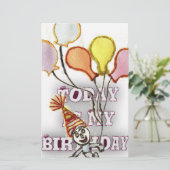 Vier het met onze speelse verjaardagsgroet Happy Briefpapier (Staand voorkant)