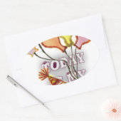 Vier het met onze speelse verjaardagsgroet Happy Ovale Sticker (Envelop)