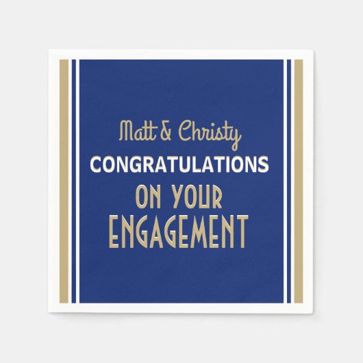 Vier het! Verlovingsfeest servetten op maat (Voorkant)