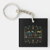 Vier Hispanic Heritage Maand Design Sleutelhanger (voorkant)